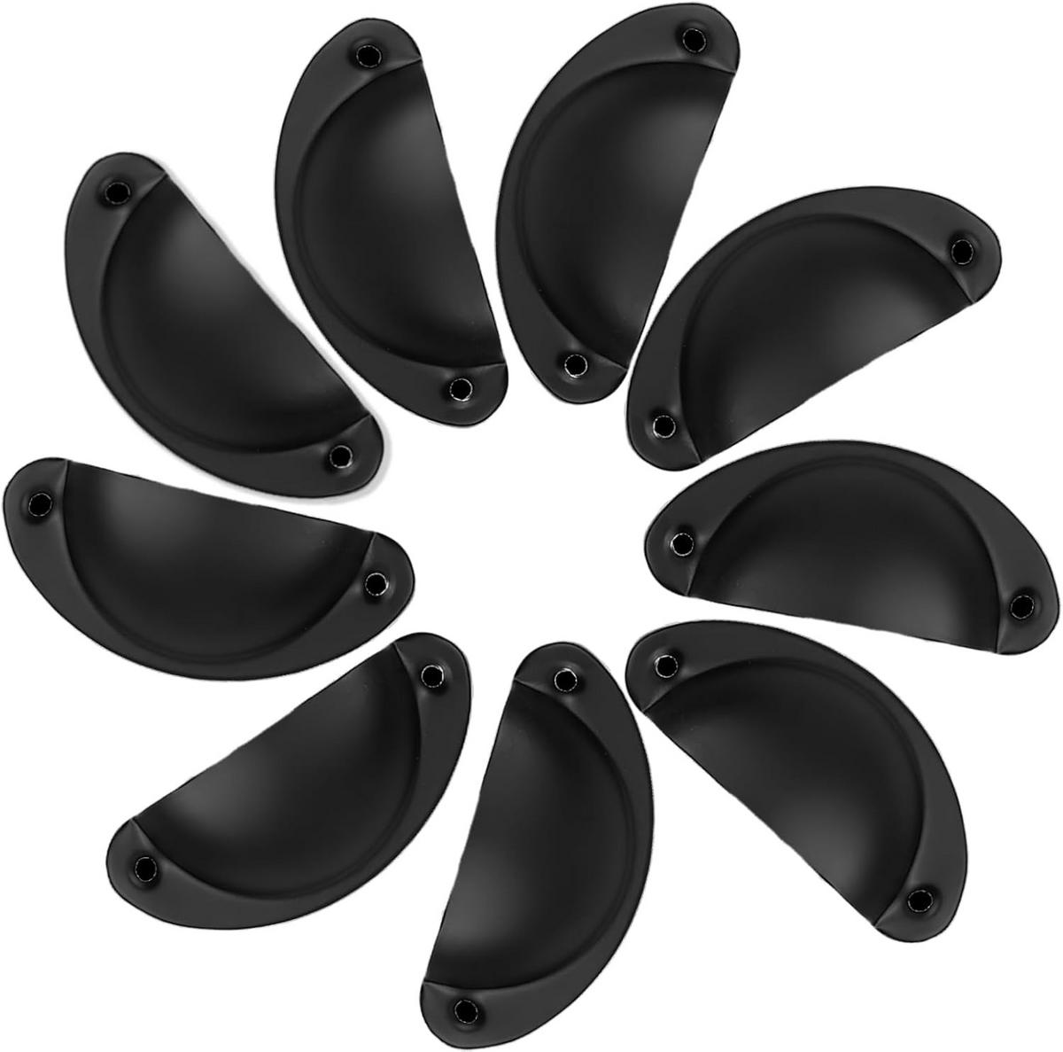 MÖBELGRIFF Schwarz 12er-Set 80x35 mm - Schwarz, Metall (3.5/2/8.1cm)