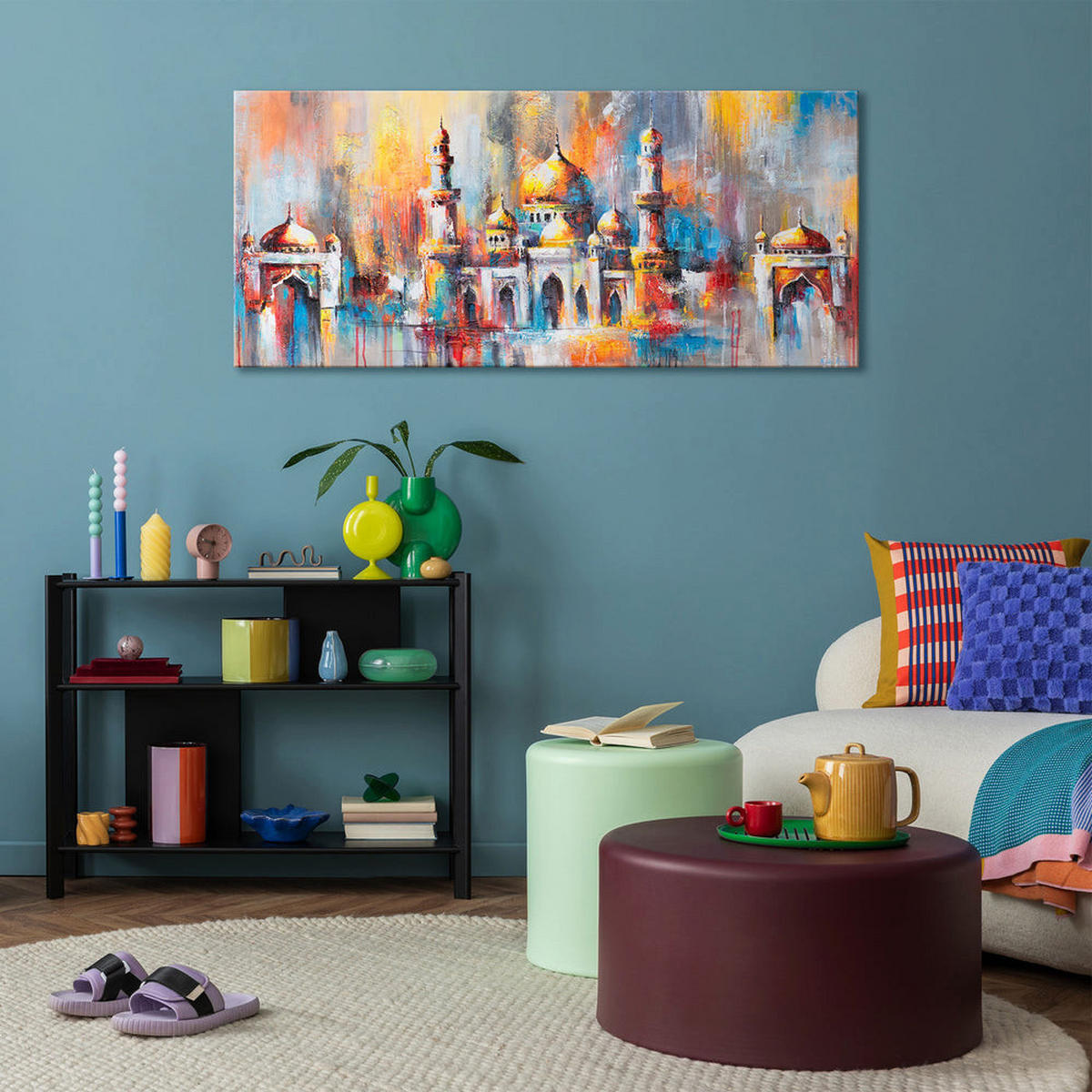 GEMÄLDE Ausstrahlung auf Keilrahmen 115x50 cm - Multicolor, Holz (115/50cm) - YS-art gallery
