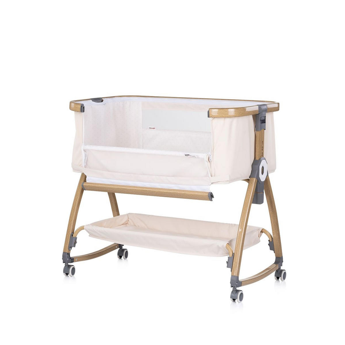 BEISTELLBETT Charisma beige 84 x 49 cm, Wiegenfunktion, höhenverstellbar, Anti-Reflux, Moskitonetz - Beige, Metall (49/84cm) - Chipolino