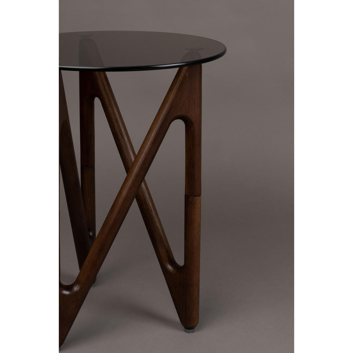 BEISTELLTISCH Naia Rund 40 cm Braun - Braun, Glas (40/40/50cm) - Dutchbone