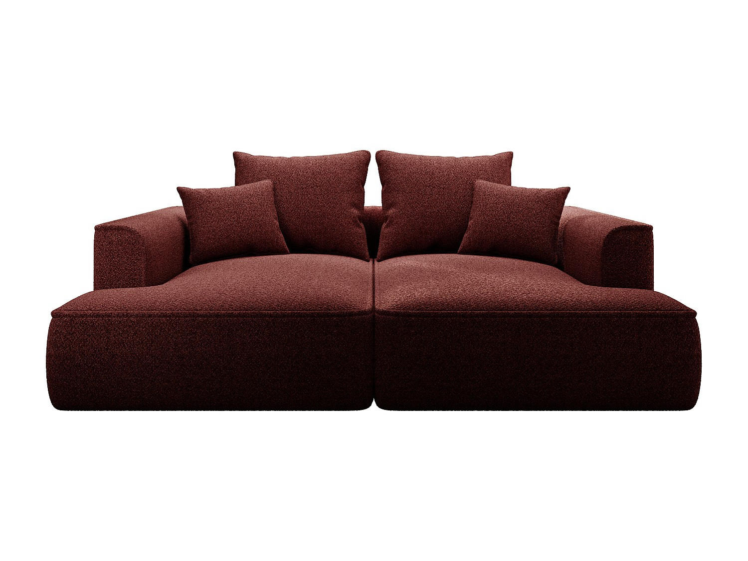 SOFA ohne Schlafmöglichkeit - 3 Personen - Samt - Bordeaux - - Bordeaux, Textil (230/67/180cm) - Vente-Unique