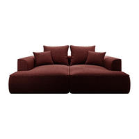 SOFA ohne Schlafmöglichkeit - 3 Personen - Samt - Bordeaux - - Bordeaux, Textil (230/67/180cm) - Vente-Unique