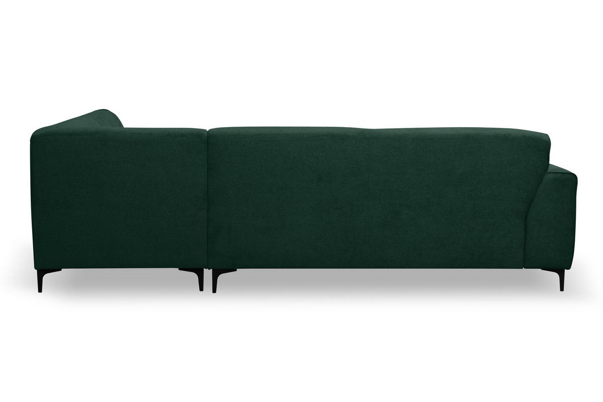 ECKSOFA Mula in L-Form, Coach Farbe: Grün, Velourstoff, Ottomane Rechts - Grün, Textil (274/210cm) - VENASI MÖBEL