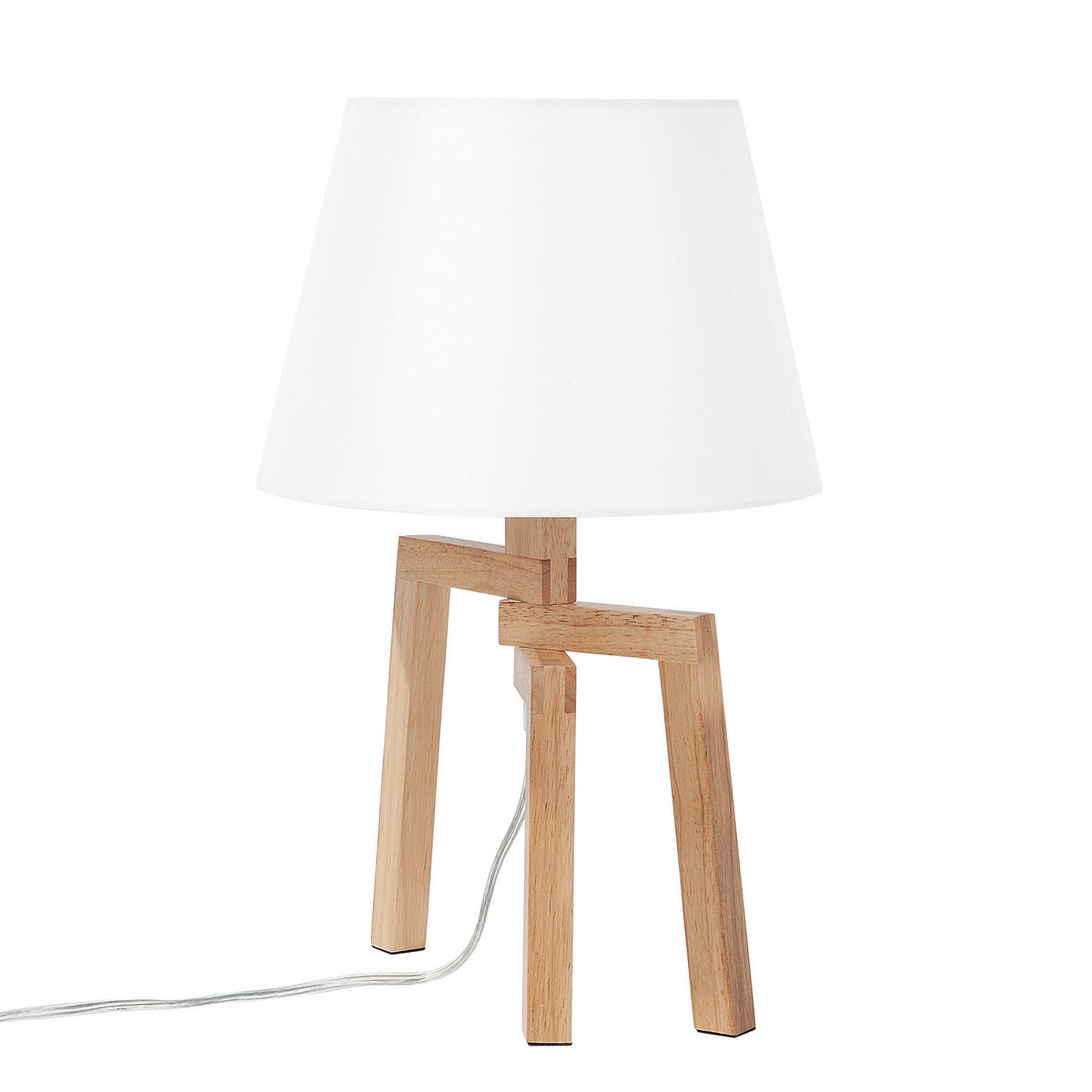 TISCHLAMPE Nalon 25/25/42 cm - Weiß, Holz (25/25/42cm) - Beliani
