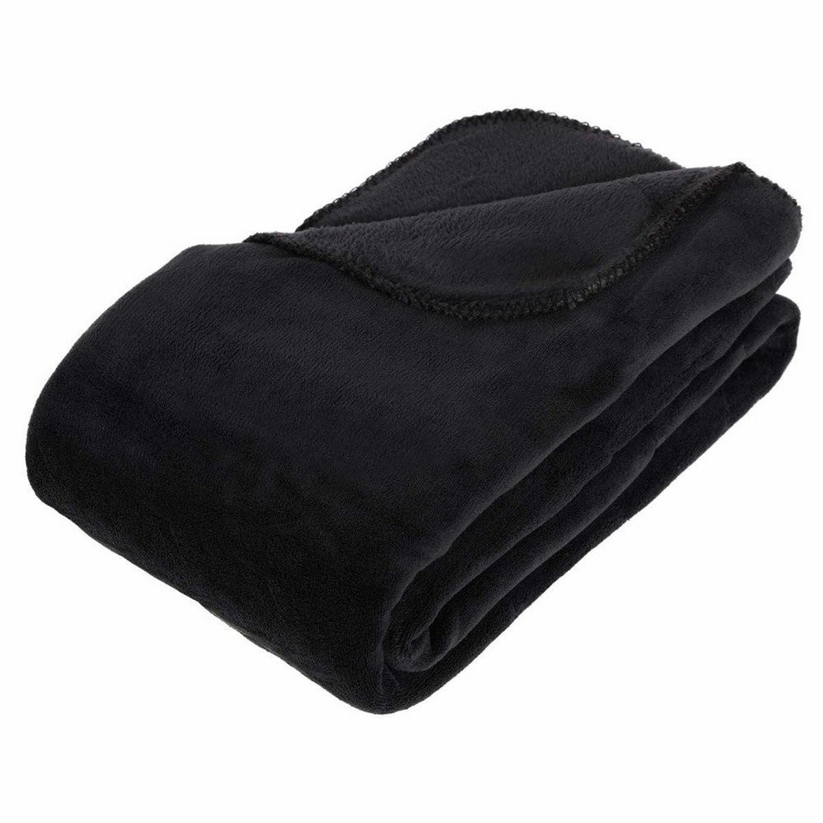 FLEECEDECKE 180 cm - Schwarz, Textil (180/230cm) - Atmosphera Createur d´interieur
