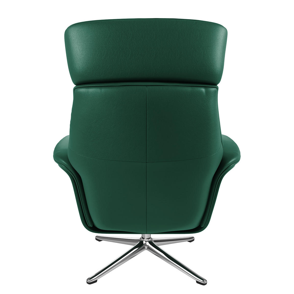 SESSEL - manuell verstellbar - Chromfarben/Dunkelgrün, Leder/Metall (83/110/88cm) - home24