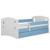 KINDERBETT CLASSIC II mit Schublade und Matratze 90/65/184 - Blau, Holzwerkstoff (80/180cm) - RAUMHIRSCH FURNITURE