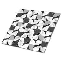 FLIESENAUFKLEBER 9 Stück 30x30 cm selbstklebend Geometrisches Mosaik - Grau, Textil (30/1.6/30cm) - TULUP