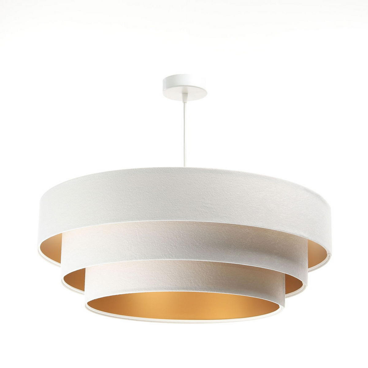 HÄNGELEUCHTE Gold 60/20 cm - Goldfarben/Weiß, Kunststoff (60/1.5/20cm) - ONZENO