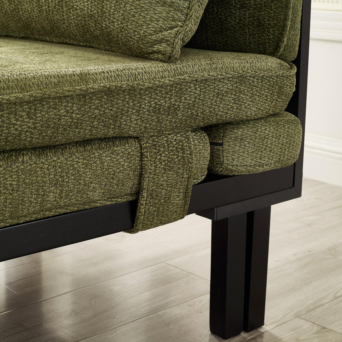 SCHLAFSOFA DE-35087 mit USB-Ladeanschluss Grün - Grün, Holz (82/79/176cm) - ComfortXL