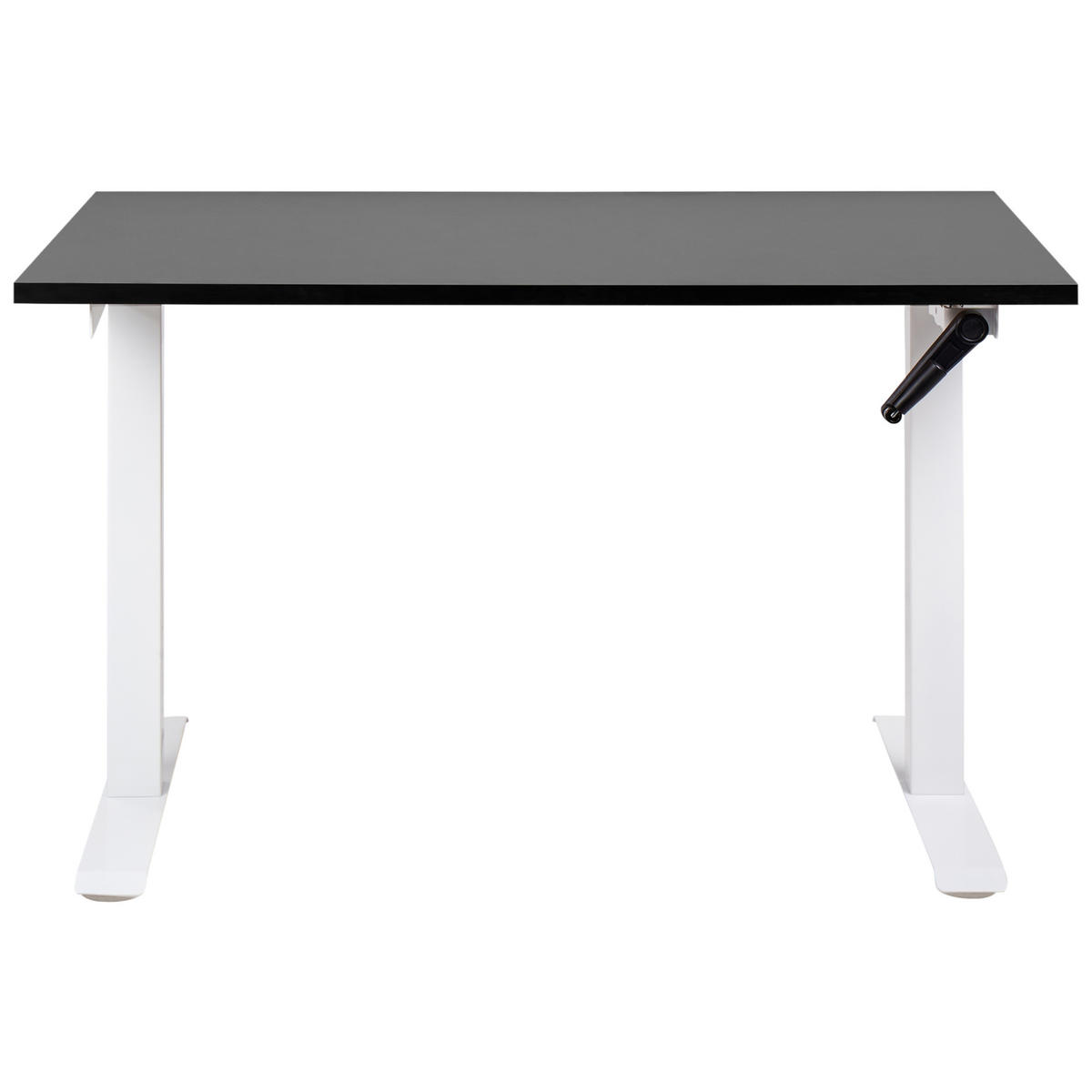 SCHREIBTISCH schwarzweiß 120/72 cm manuell höhenverstellbar Destin III - Schwarz/Weiß, Holz (72/120/74cm) - Beliani
