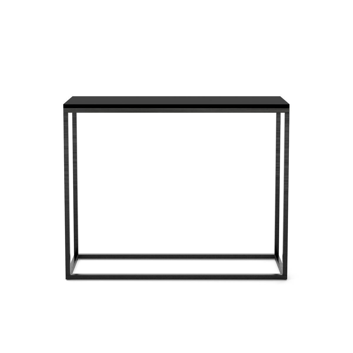 KONSOLENTISCH Well 100 Schwarz, Schwarze Beine - Schwarz, Holzwerkstoff/Metall (25/100/80cm) - Bettso