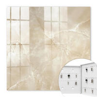 SCHLÜSSELBOX Weiß 30x30 cm – Türöffnung nach rechts - Beiger Marmor - Beige, Metall (30/30/5cm) - TULUP