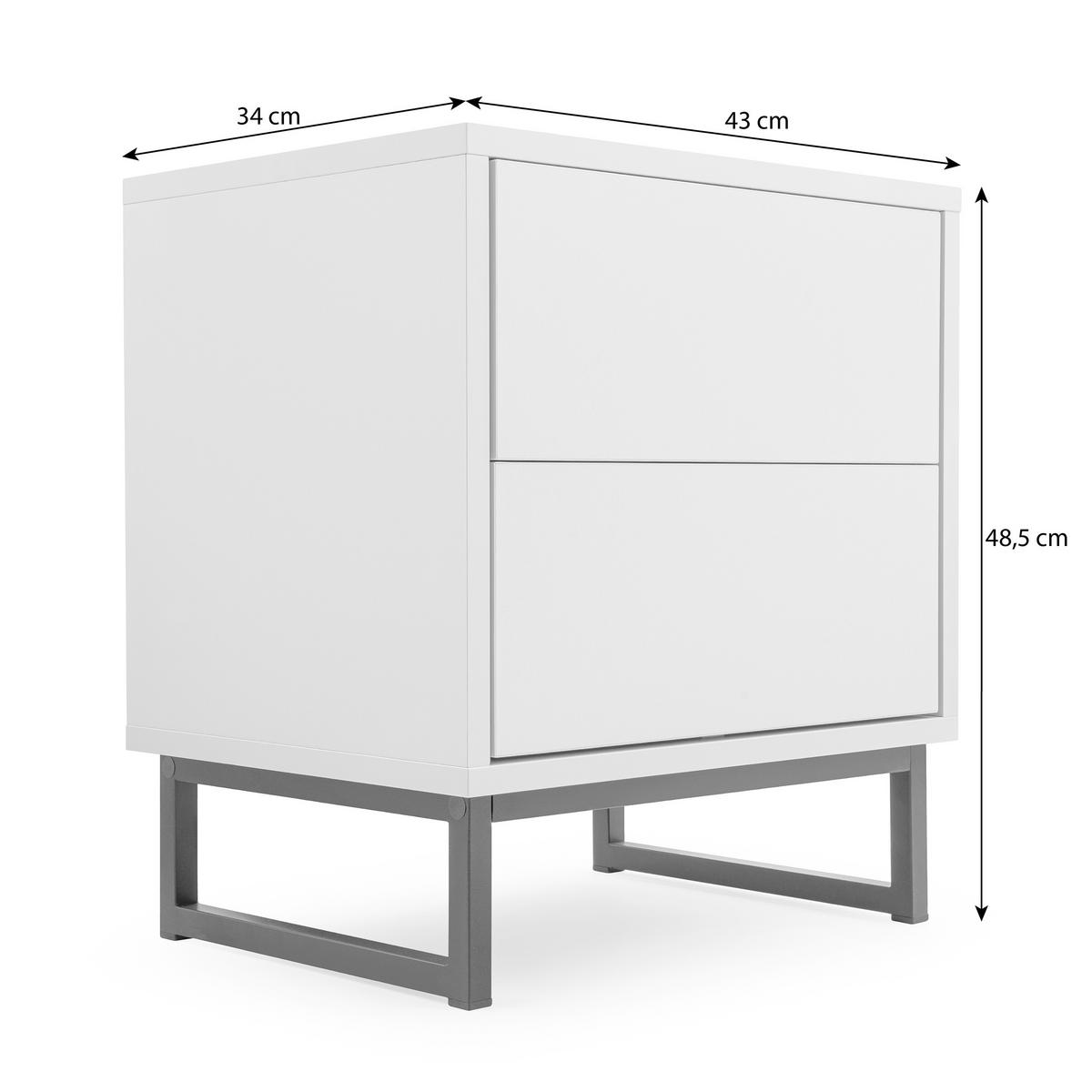 NACHTTISCH Giana mit 2 Schubladen, 43 cm, Eukalyptusfarbe - Eukalyptusholzfarben, Holzwerkstoff (43/48.5/34cm) - Beautysofa