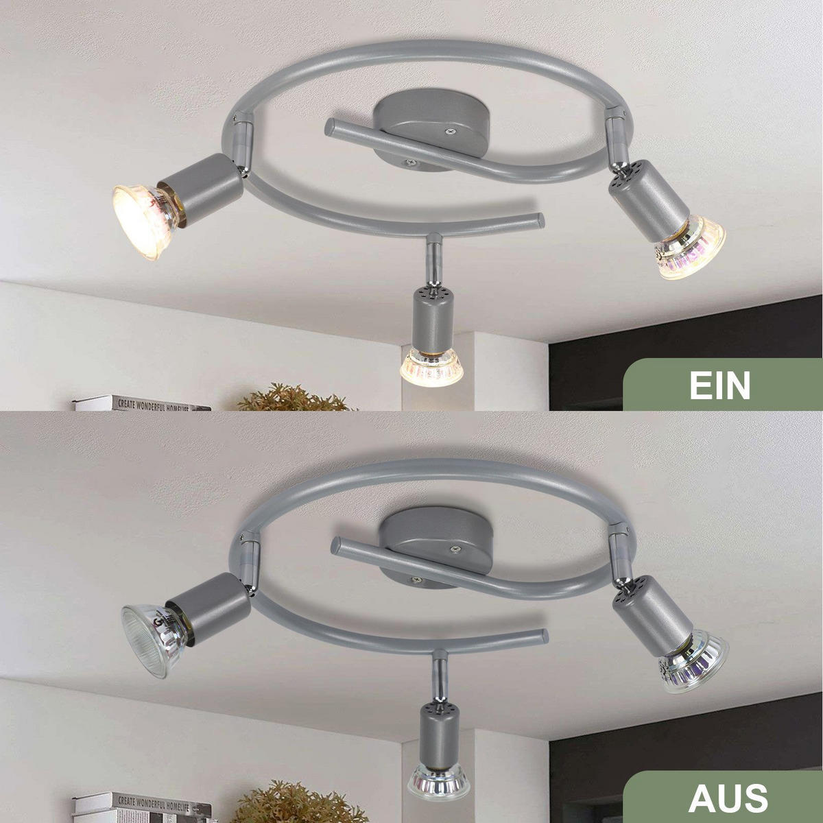 DECKENLEUCHTE Leroux 42/15/42cm - Silberfarben, Metall (42/15/42cm) - Nettlife