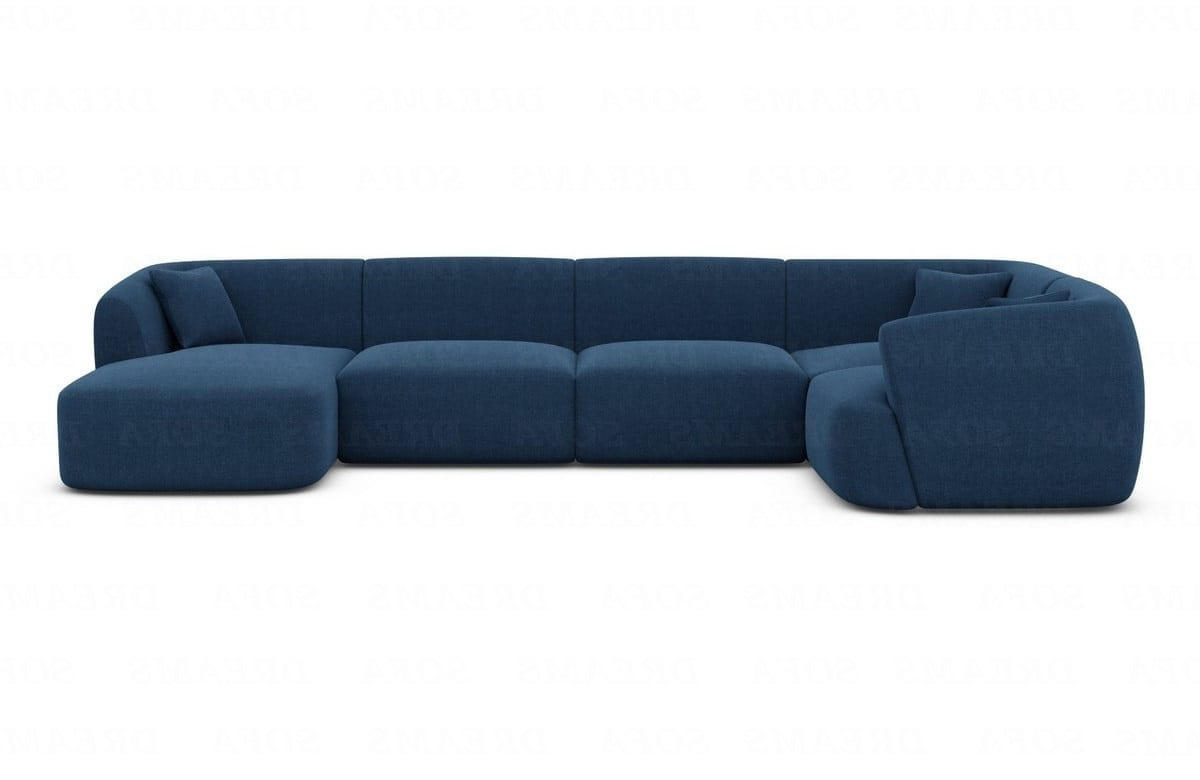 WOHNLANDSCHAFT Azura Blau Strukturstoff - Blau, Kunststoff (325/78/177cm)