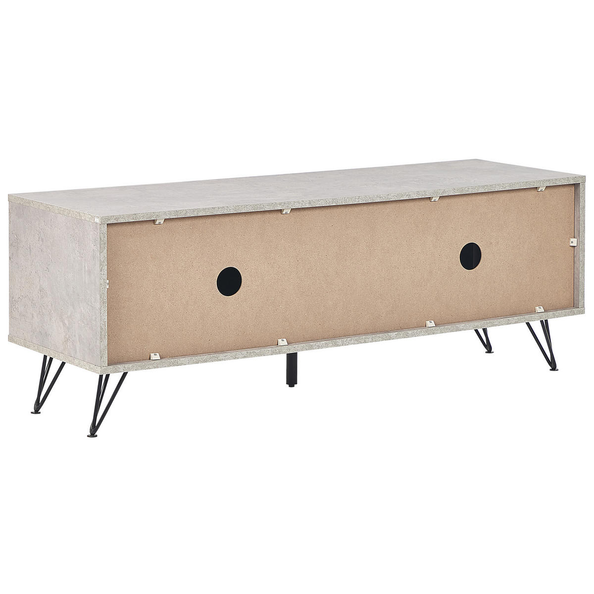 TV-MÖBEL Grau, Schwarz HALSTON 40/120/46 cm - Grau, Holzwerkstoff (120/46/40cm) - Beliani