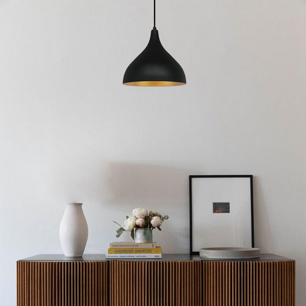 PENDELLEUCHTE Adash 26/30 cm - Schwarz, Metall (30/26/28cm) - Bamyum