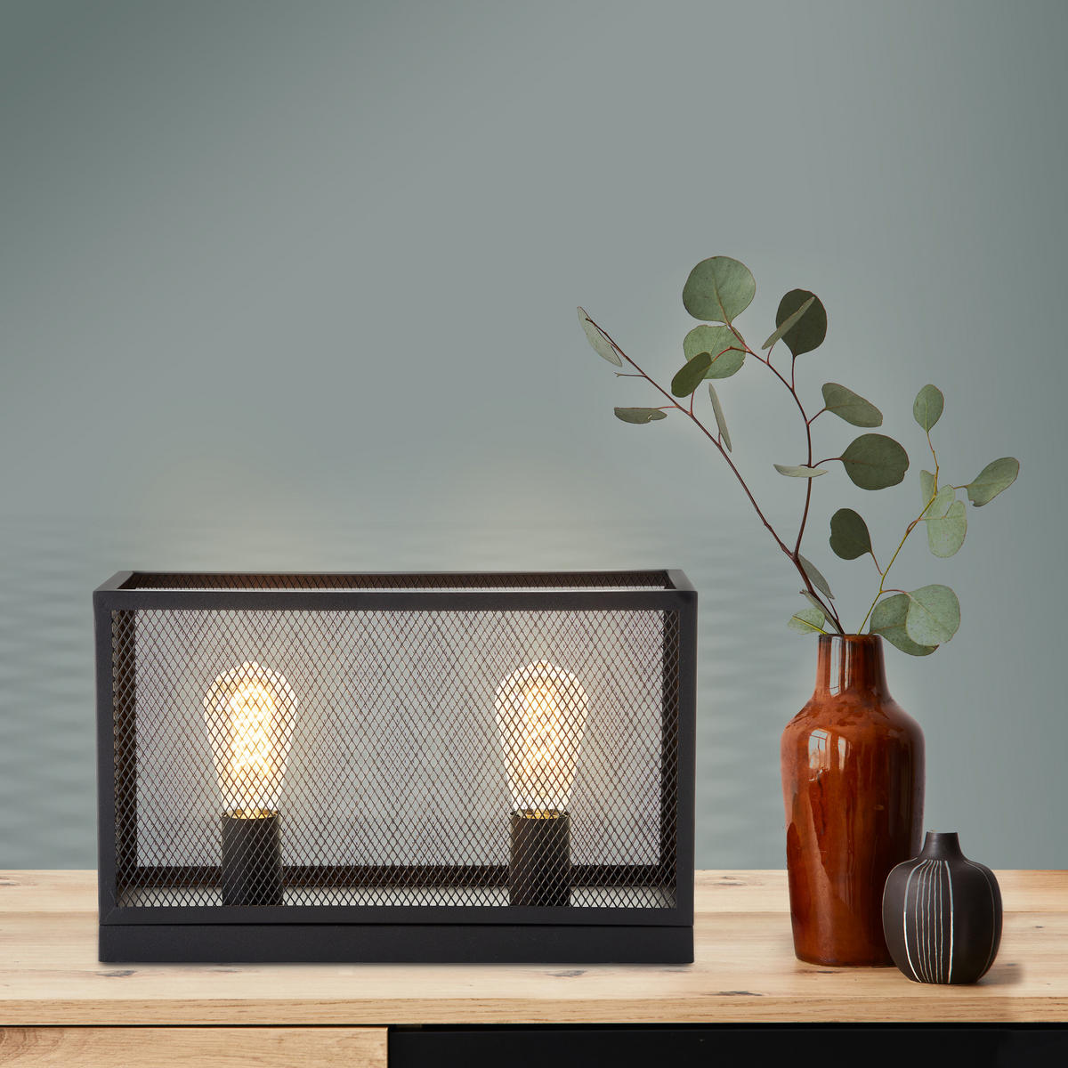 TISCHLEUCHTE Maze 94523/86 - Schwarz, Metall (40/15/25.5cm) - Brilliant