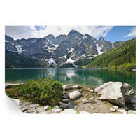 FOTOTAPETE 104x70 cm - Bergsee - Grün, Textil (104/70cm) - Wallfluent