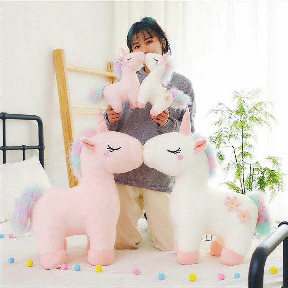 PLÜSCHTIER Einhorn Weiß 40 cm - Multicolor, Textil (30/40cm)