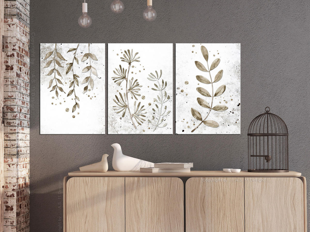 KUNSTDRUCK Braun 120/60 cm - Weiß/Braun, Textil (120/60cm) - KUNSTLOFT