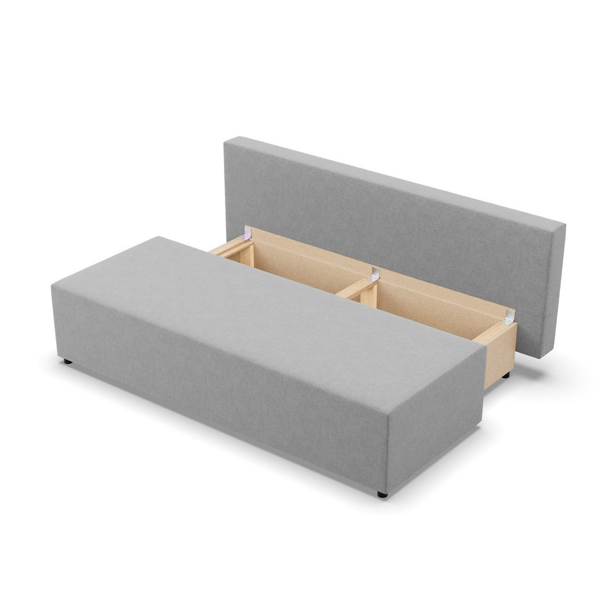 SOFA 3-SITZER MIT SCHLAFFUNKTION FERMO Grau - Grau, Textil (92/95/191cm) - Mebligo