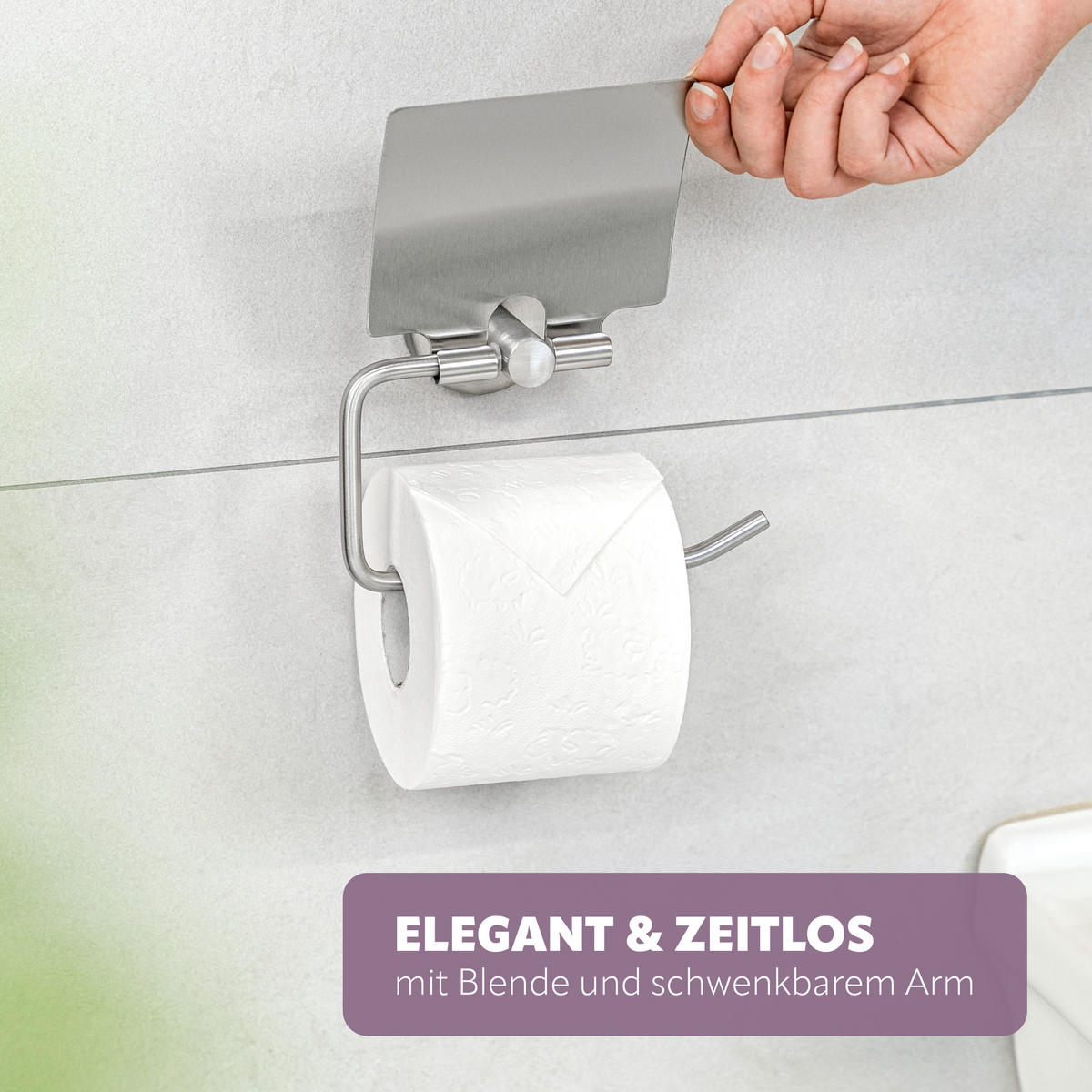 TOILETTENPAPIERHALTER PIAZZA, Edelstahl - Edelstahlfarben, Metall (16.5/14/7cm) - bremermann