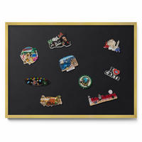 MAGNETTAFEL 70x50 cm Goldener Rahmen Farbe Schwarz - Rostfarben, Metall (70/50/0.4cm) - TULUP