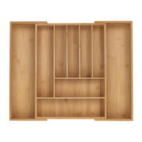 BESTECKKASTEN - Hellbraun, Holz/Kunststoff (53.5/5/43cm) - Relaxdays