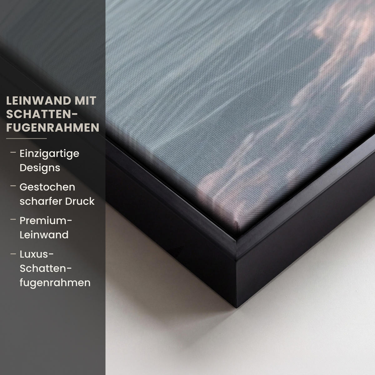 LEINWAND Bilder mit Rahmen - Küstenlinie - Pastell - Wasser - 120x80 - Pastellblau, Textil (120/80cm) - MuchoWow
