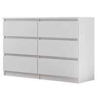 KOMMODE Lemon mit 6 Schubladen, 120 cm, Weiß matt - Weiß, Holzwerkstoff (120/78/39cm) - Beautysofa