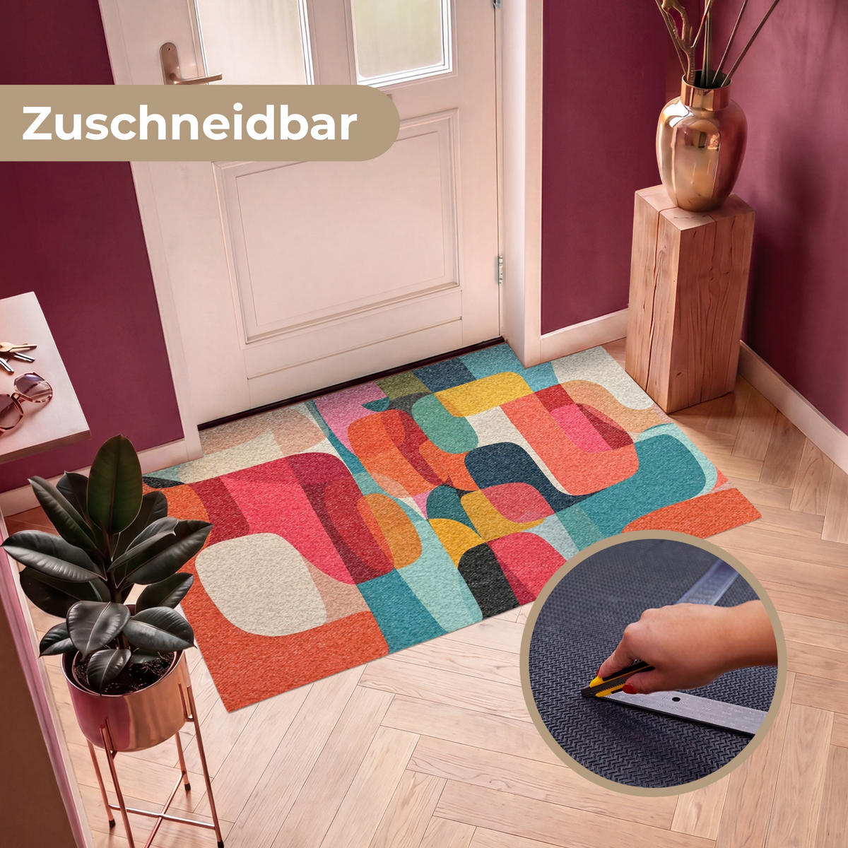 FUSSMATTE Formen - Bunt - Abstrakt - Flugzeuge Sauberlaufmatte 150x90 cm - Multicolor, Kunststoff (150/90cm) - MuchoWow