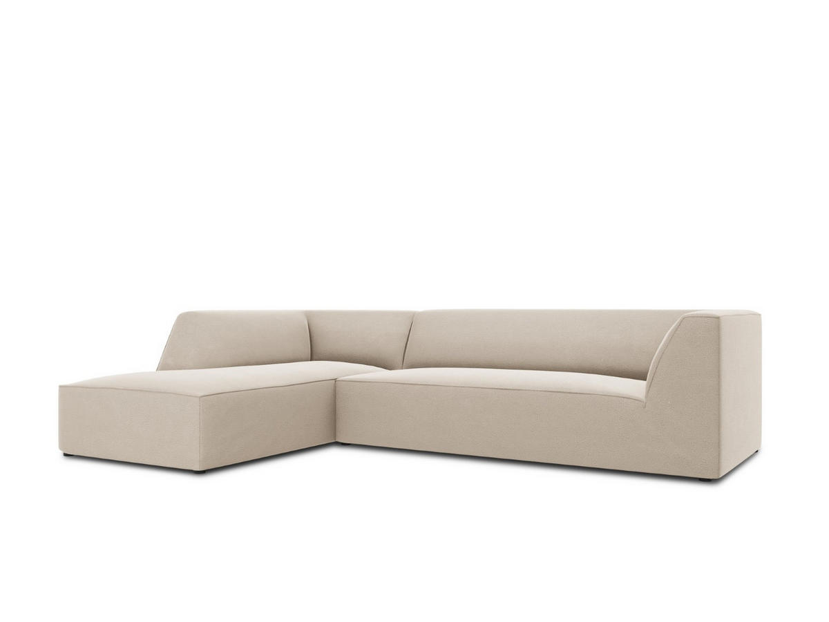 ECKSOFA links Ruby aus Samt beige 4 Sitzplätze - Beige, Textil (180/273cm) - Micadoni