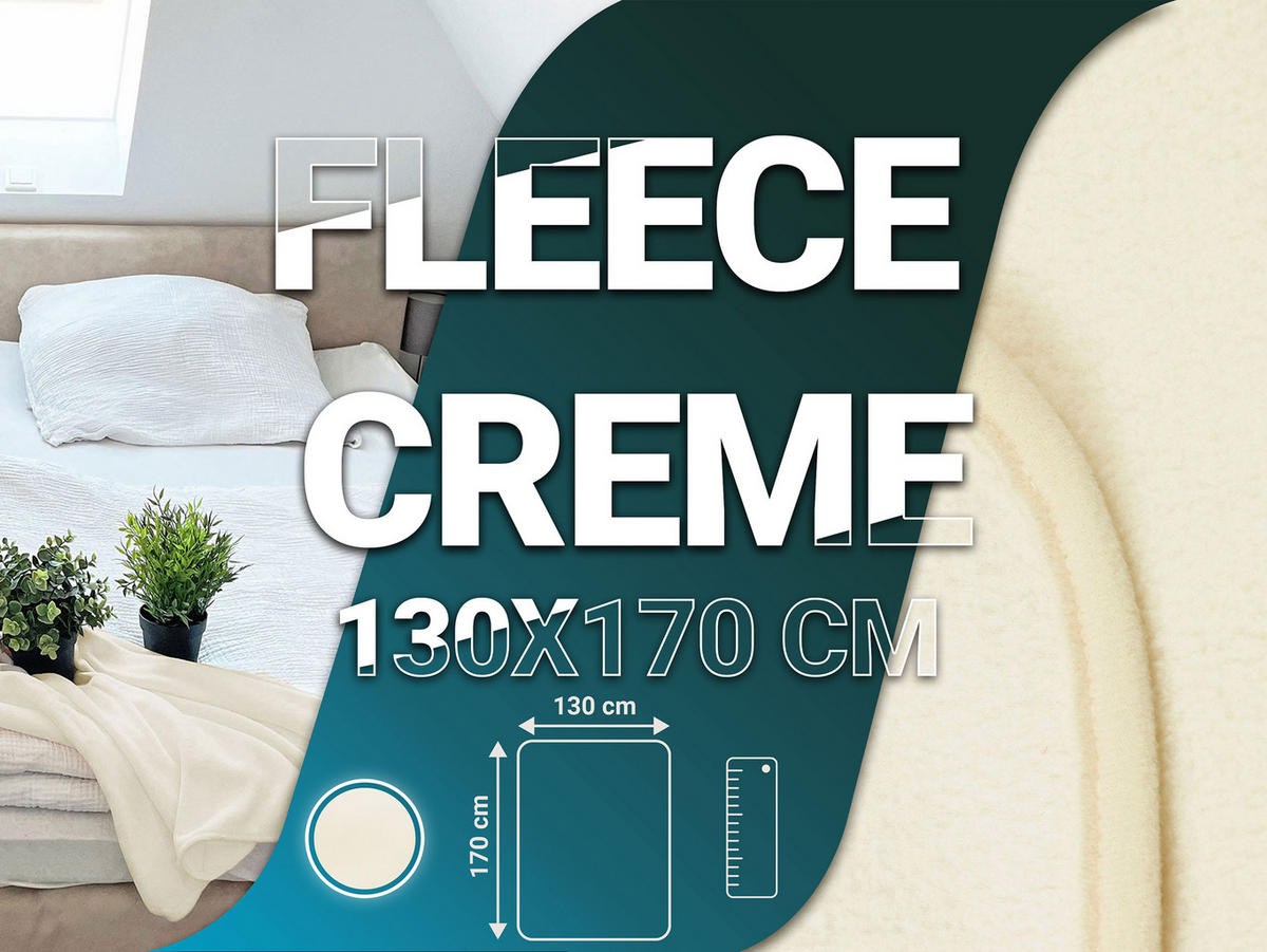 KUSCHELDECKE, 130x170 cm, 100% Polyester, Weiß - Creme, Textil (130/170cm) - Zollner