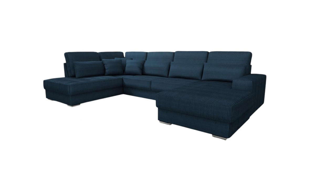 WOHNLANDSCHAFT Nevio In Scala - Dunkelblau, Holzwerkstoff/Textil (401/88/226cm) - Fun Möbel