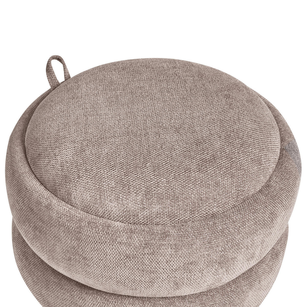 POUF mit Stauraum Chenillegewebe Taupe Hawley - Taupe, Textil (40/41/40cm) - Beliani