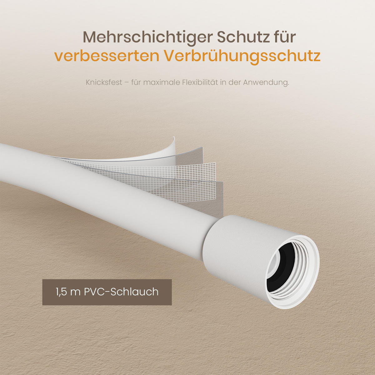ÜBERKOPFBRAUSESET mit Zweiwege-Thermostatmischer Handbrause Weiß Matt - Weiß, Metall (35.5/115/15cm) - EMKE