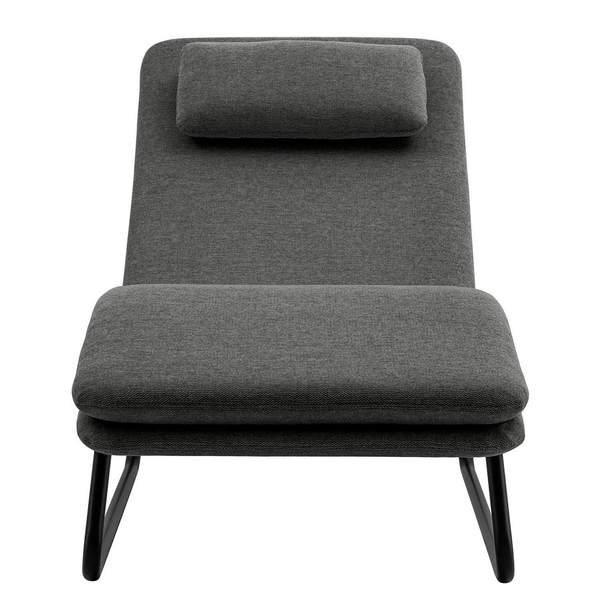 RELAXLIEGE - Webstoff - Anthrazit/Schwarz, Textil/Metall (70/88/168cm) - home24