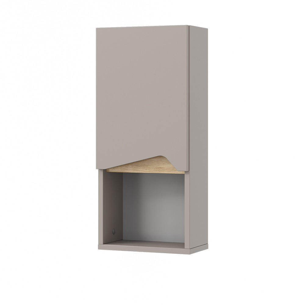 BADSCHRANK Marelle Greige 30 x 67 cm mit Tür und offenem Fach - Greige, Holzwerkstoff (30/67/17cm) - Vicco