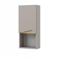 BADSCHRANK Marelle Greige 30 x 67 cm mit Tür und offenem Fach - Greige, Holzwerkstoff (30/67/17cm) - Vicco