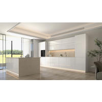 INSELKÜCHE Velmora Weiß Hochglanz – 420 cm + Insel 180 cm – KÜ-AS-018 – Weiß - Weiß, Holzwerkstoff (420/212/58cm) - ROYAL24_MARKT
