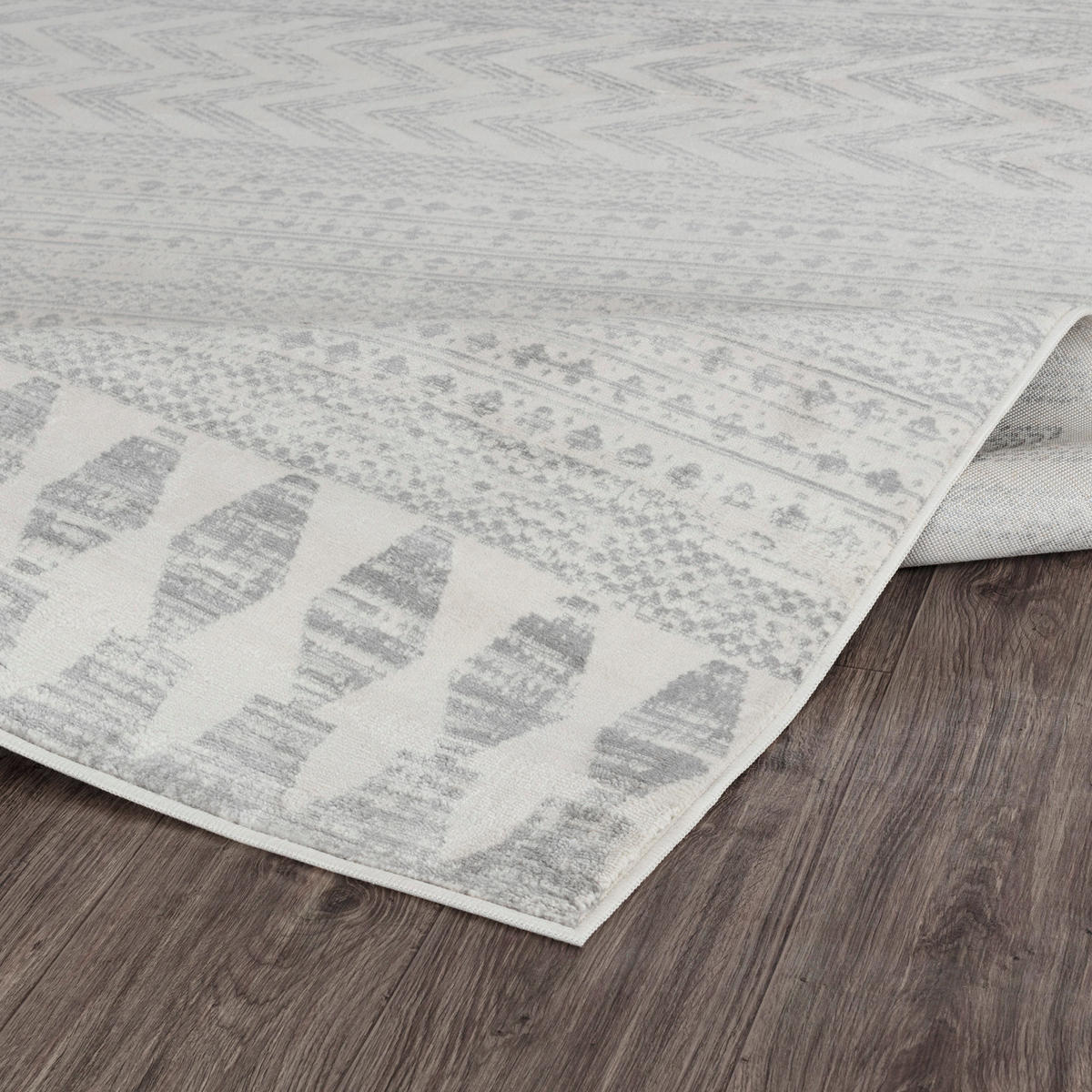 KURZFLORTEPPICH 120x170 cm Weiß - Grau, Naturmaterialien/Textil (140/200cm) - LIVABLISS
