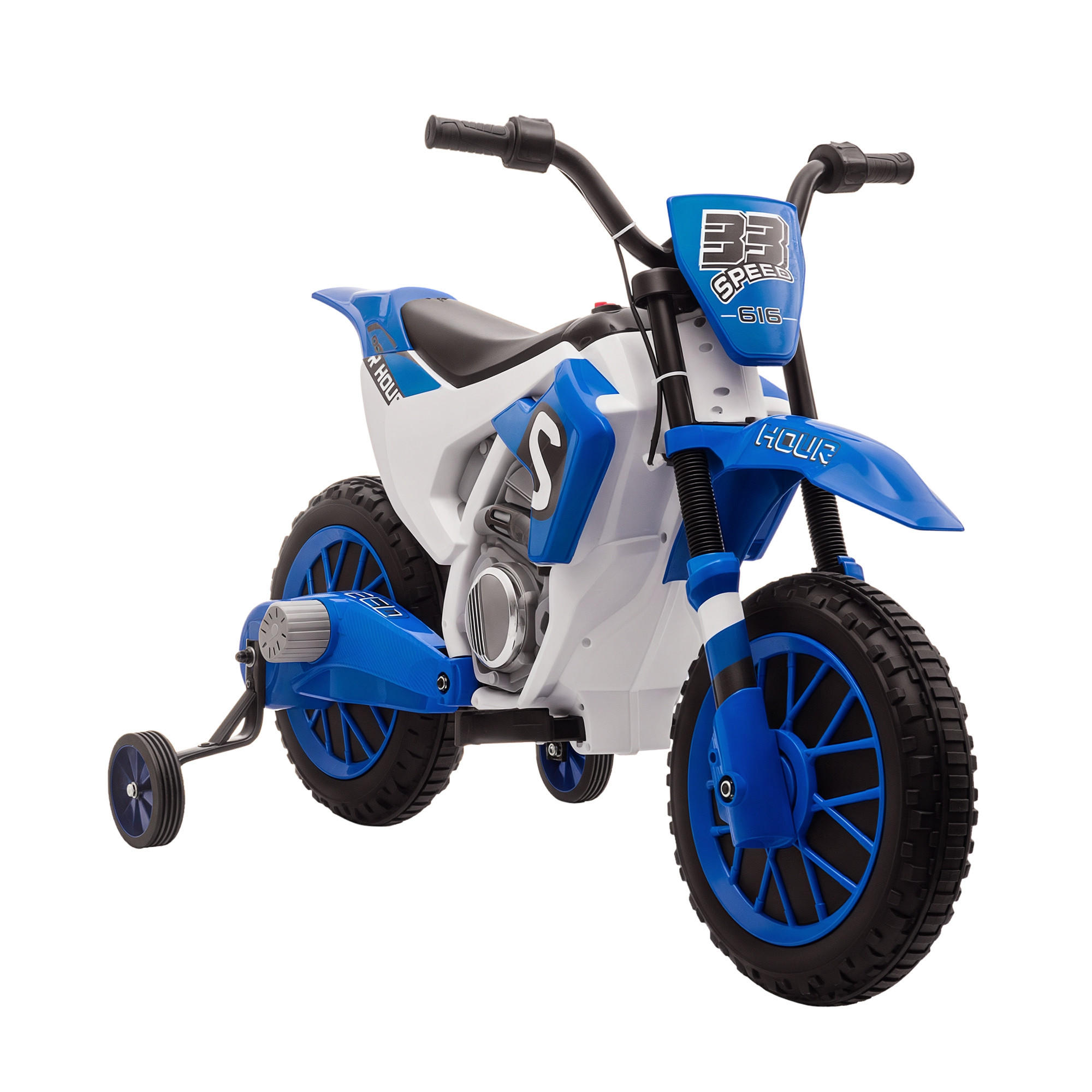 KINDERMOTORRAD DE-06109 mit Stützrädern und Soft-Start Blau/Weiß - Blau, Kunststoff/Metall (106.5/51.5/68cm) - ComfortXL