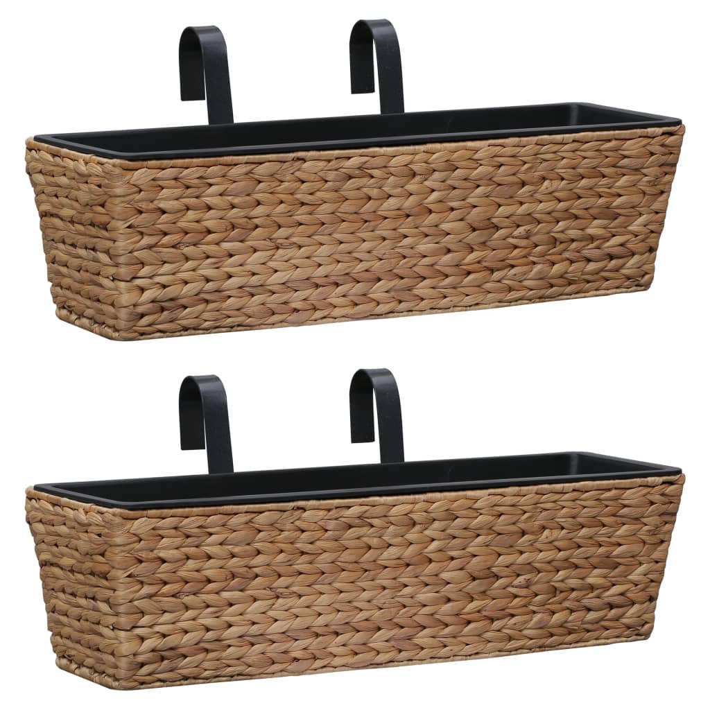 BLUMENKASTEN 2er set Wasserhyazinthe - Braun, Naturmaterialen (60/18/20cm) - vidaXL