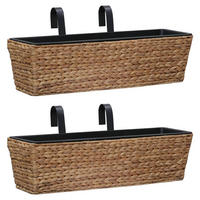 BLUMENKASTEN 2er set Wasserhyazinthe - Braun, Naturmaterialen (60/18/20cm) - vidaXL