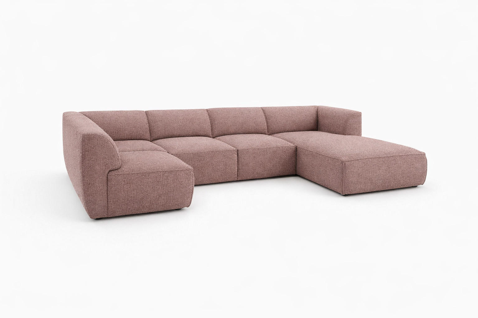 WOHNLANDSCHAFT MOVO - modulares Ecksofa rosa – modernes Design und flexible Gestaltung, rechts - Dunkelgrün/Bordeaux, Kunststoff/Textil (156/78/345cm) - KS Home Concept