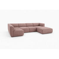 WOHNLANDSCHAFT MOVO - modulares Ecksofa rosa – modernes Design und flexible Gestaltung, rechts - Dunkelgrün/Bordeaux, Kunststoff/Textil (156/78/345cm) - KS Home Concept