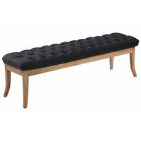 SITZBANK 150/38 cm Stoff schwarz - Schwarz/Naturfarben, Holz/Textil (150/46/38cm) - CLP