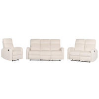6-SITZER-SOFA SET Samtstoff creme elektrisch verstellbar Verdal - Weiß, Textil (73/73/180cm) - Beliani
